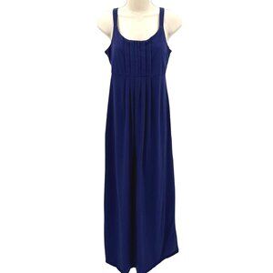 Old Navy Maternity Sleeveless Maxi Dress Pleated Front Blue Size M